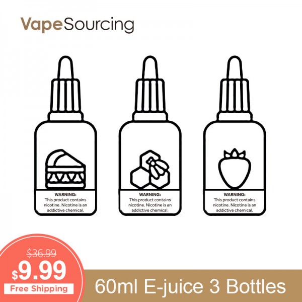 60ml E-juice Free Shipping 3 Bottles(Random Flavor)